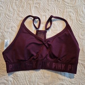 Pink Victoria's Secret Ultimate size Small burgundy lightly lined padding intact